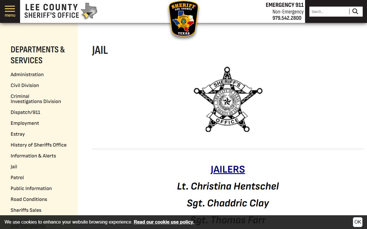 Lee County inmate records jail visitation and mail page