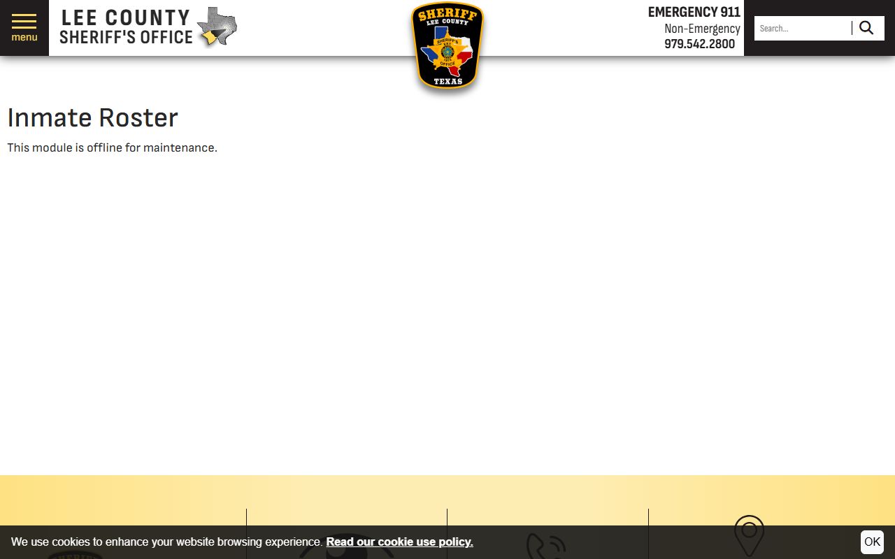 Lee County inmate records roster module offline
