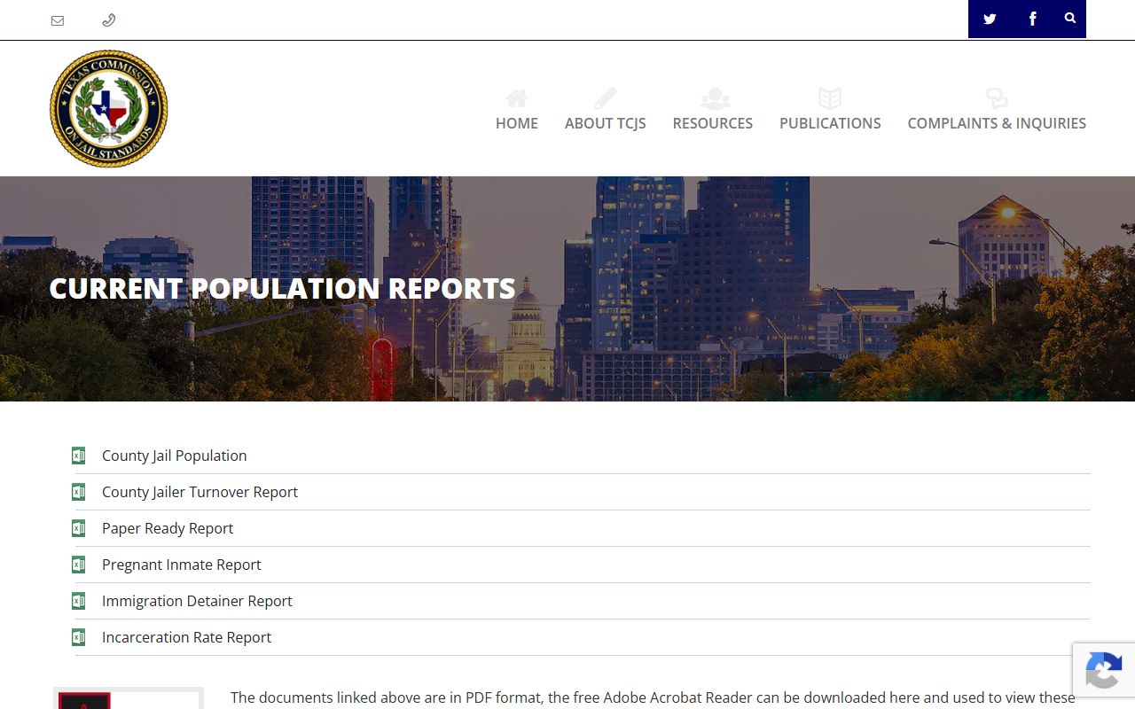 Lee County inmate population TCJS population reports
